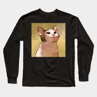 Pop Cat - Yellow Background Long Sleeve T-Shirt